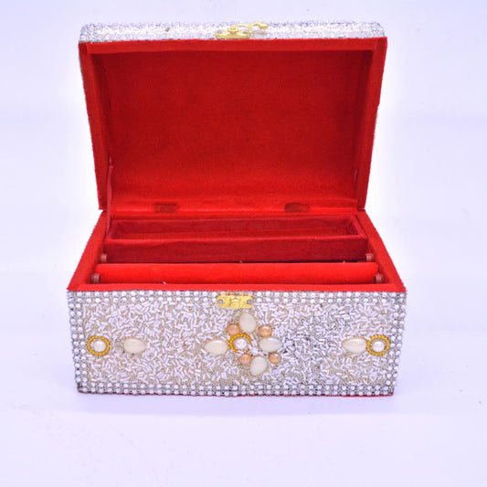 Santarms Handcrafted Wooden Makeup Vanity Box with Mirror White