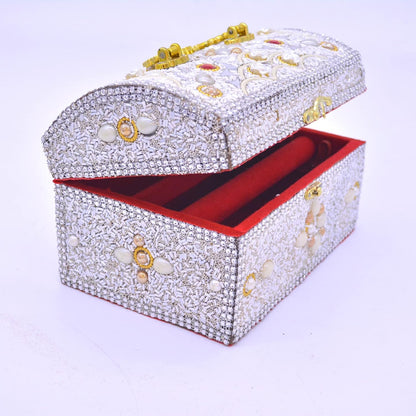 Santarms Handcrafted Wooden Makeup Vanity Box with Mirror White
