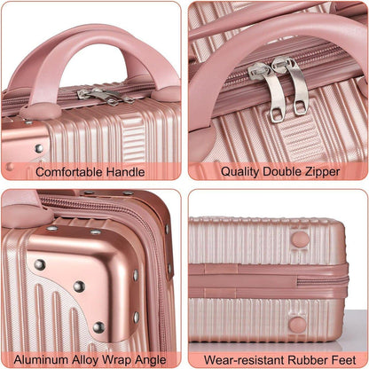 Shoppixo Hard Shell Makeup Vanity Case 30 cm Rose Gold