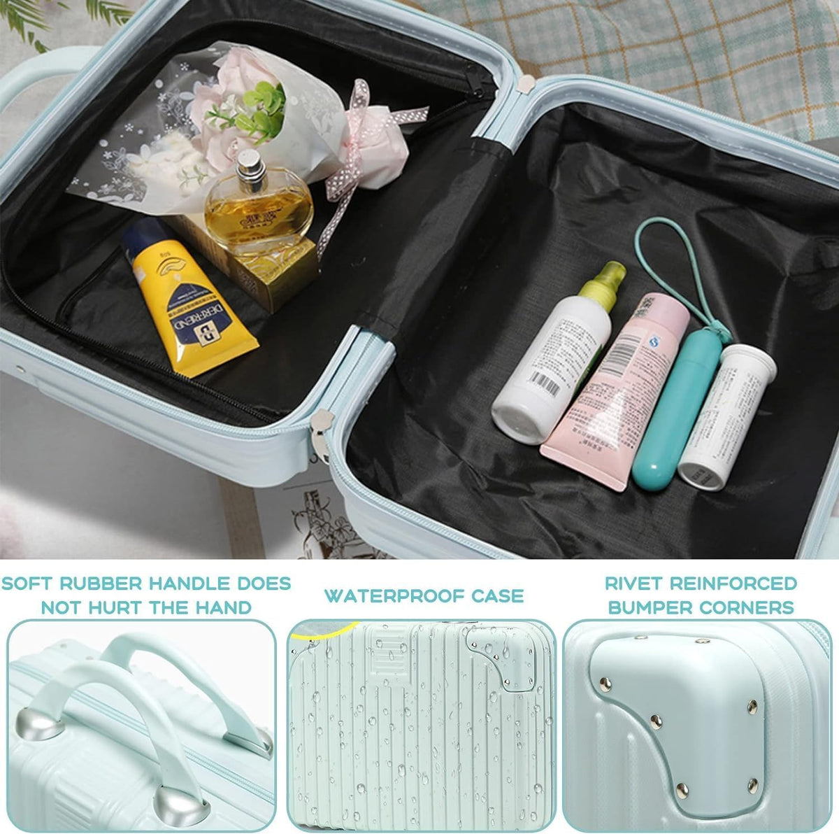Stolven Hard Shell Makeup Vanity Case 32 cm Mint Green