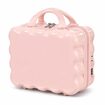 BLUE BEADS Scalloped Hard Shell Makeup Vanity Case 32 cm