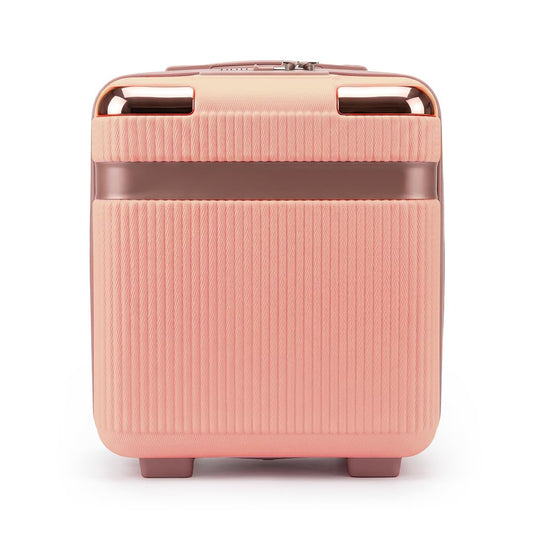PERPAA Hard Shell Makeup Vanity Case with Code Lock Rose Nude
