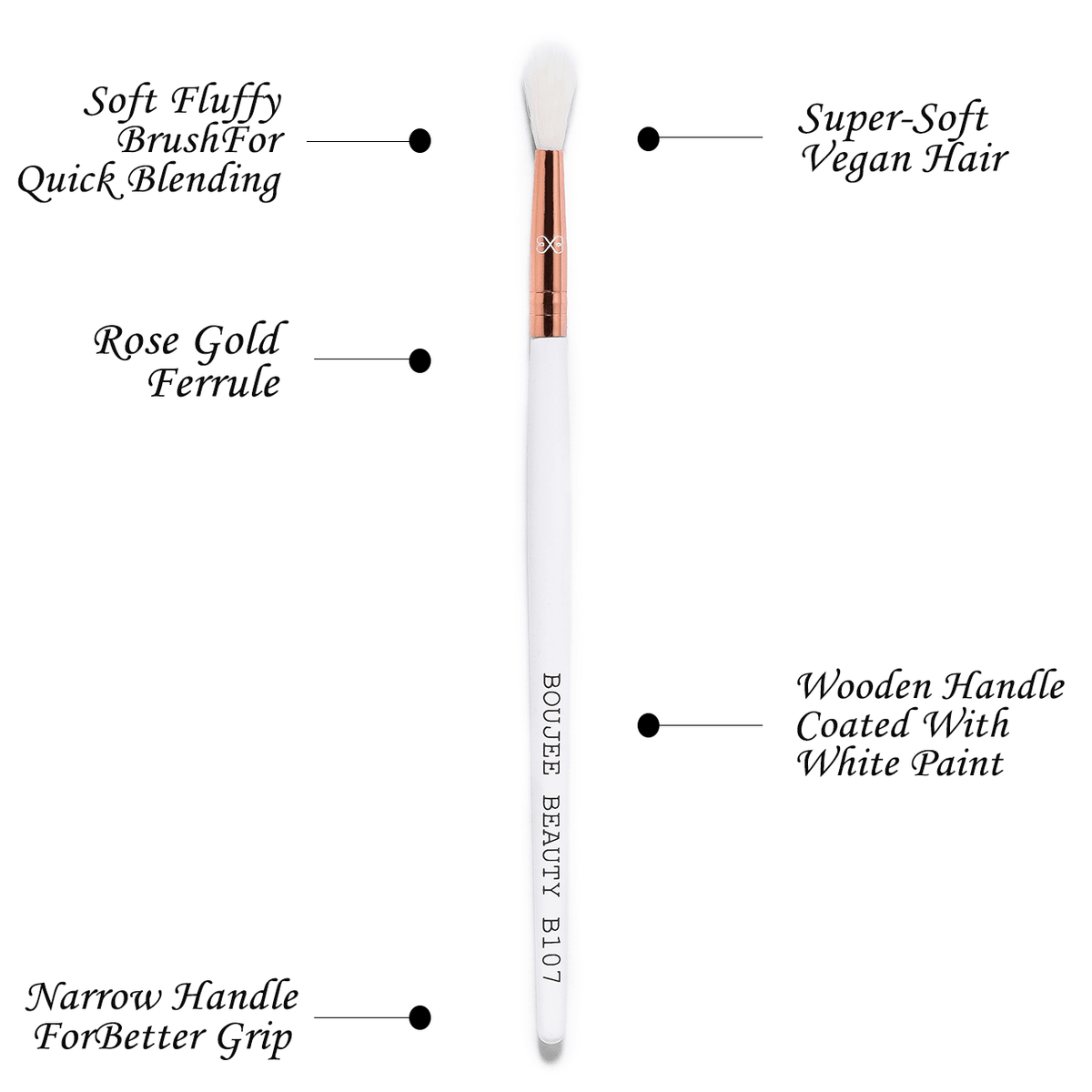 A Boujee Beauty Big Blending Brush B107 with soft, synthetic bristles for flawless eye makeup application. - Image 4