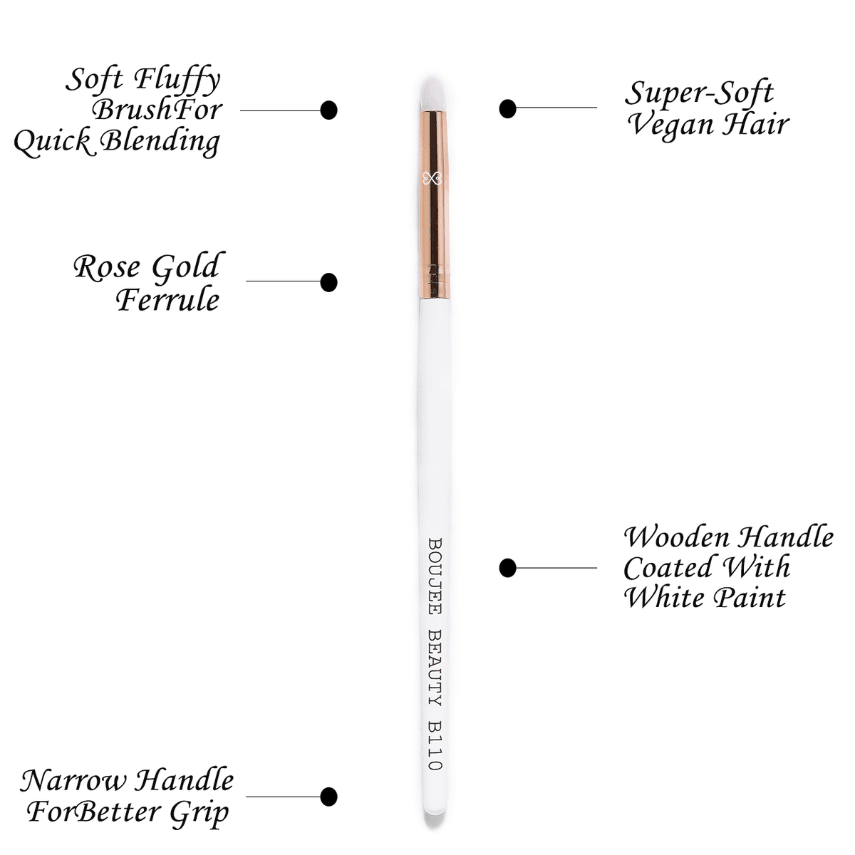Boujee Beauty Small Pencil Brush B110 for precise eyeshadow buffing, crease definition, and highlighter application - Image 4
