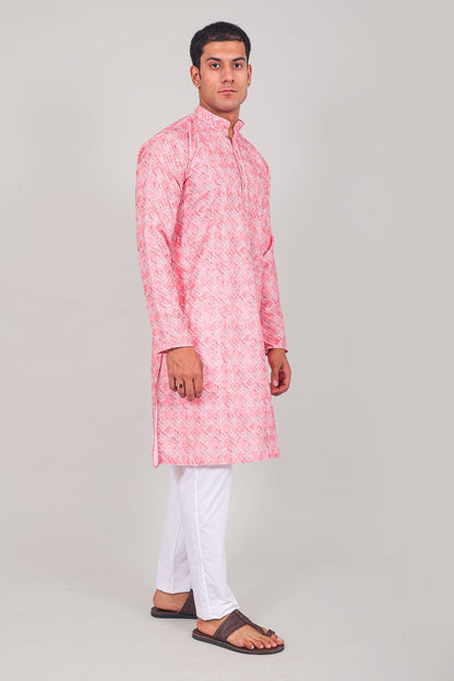 Veshbhoshaa Bluesaanchi Elegantly Casual Pink Kurta Set - PUSHMYCART