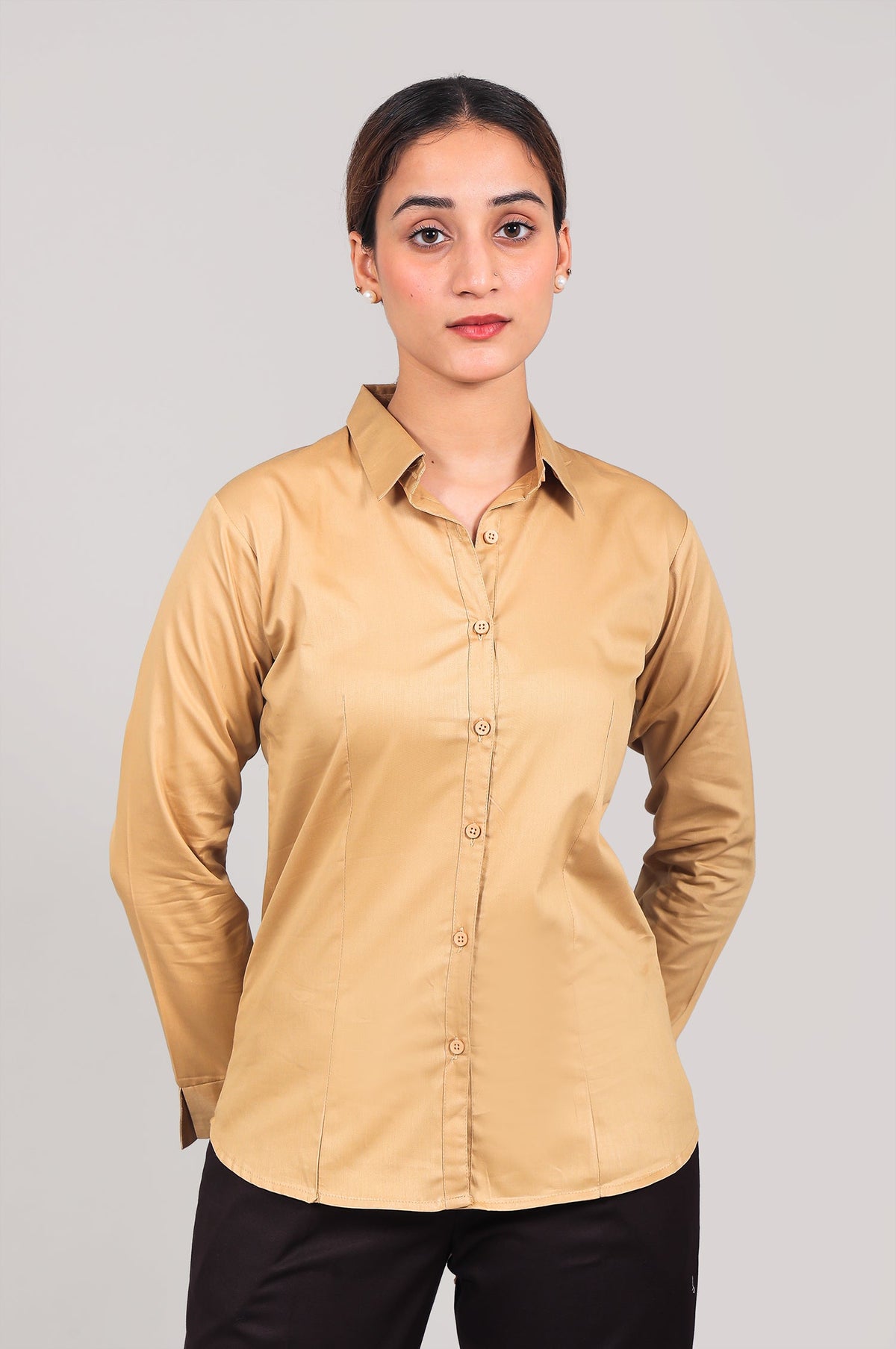 Veshbhoshaa Bluebird Women'S Khaki Color  Shirt - PUSHMYCART