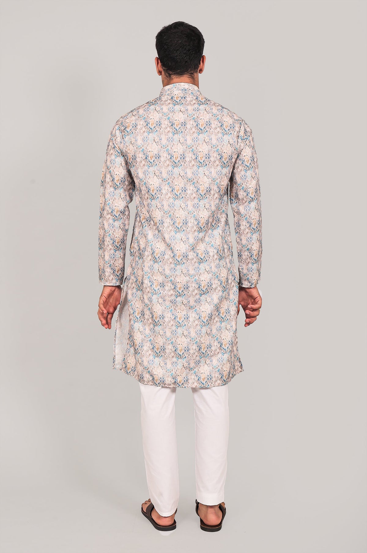Veshbhoshaa Bluesaanchi Elegantly Casual Cream Textured Kurta Set - PUSHMYCART