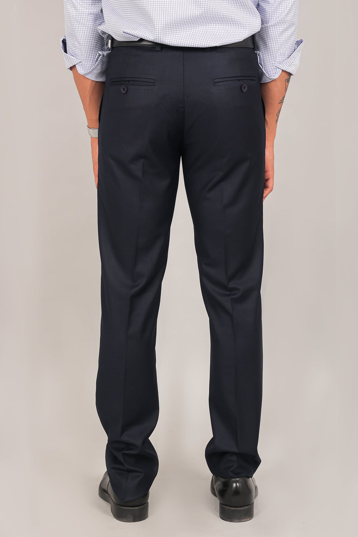 Veshbhoshaa Bluebird Men'S Navy Blue Formal Trouser - PUSHMYCART