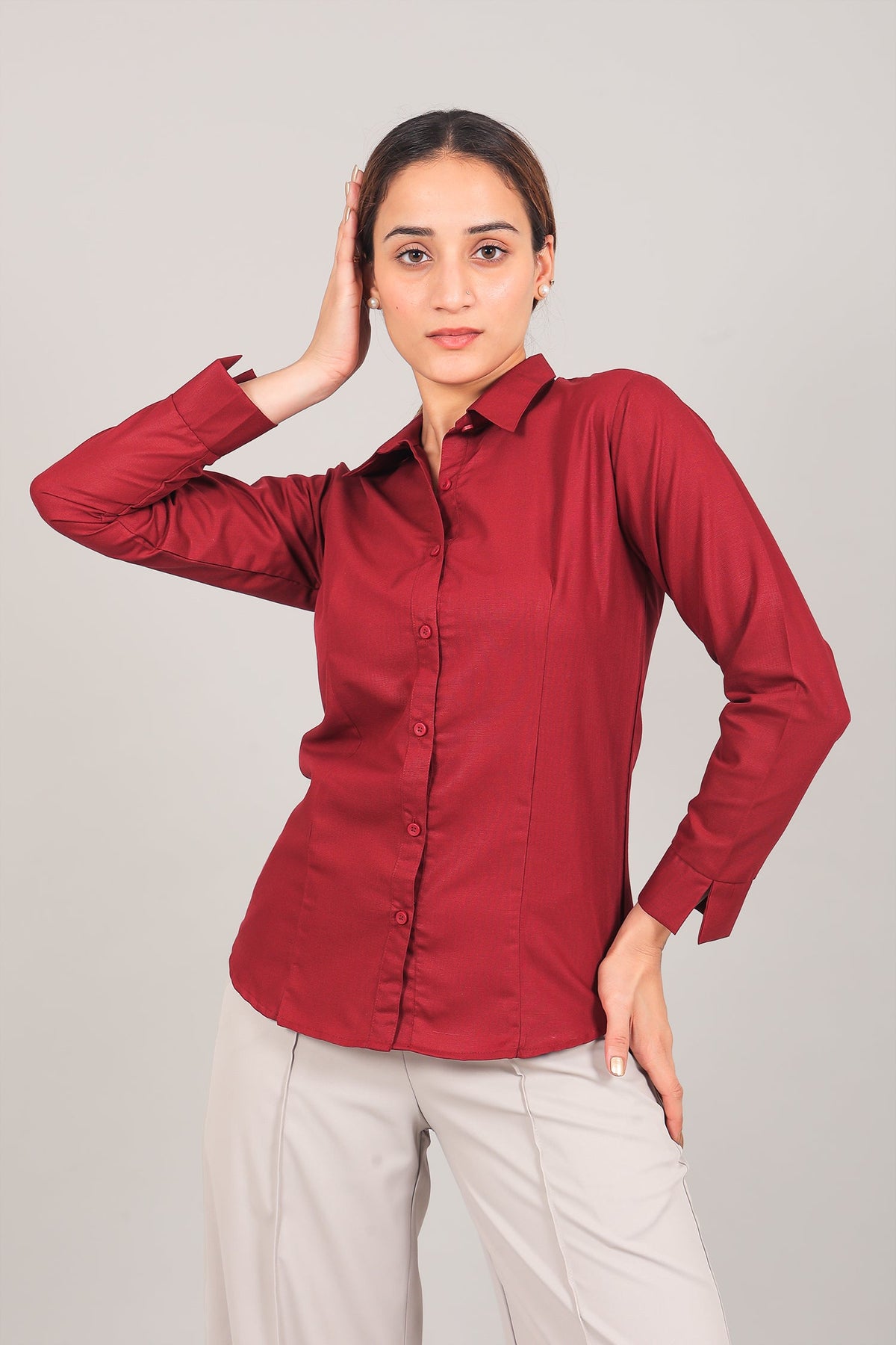 Veshbhoshaa Bluebird Women'S Red Shirt - PUSHMYCART