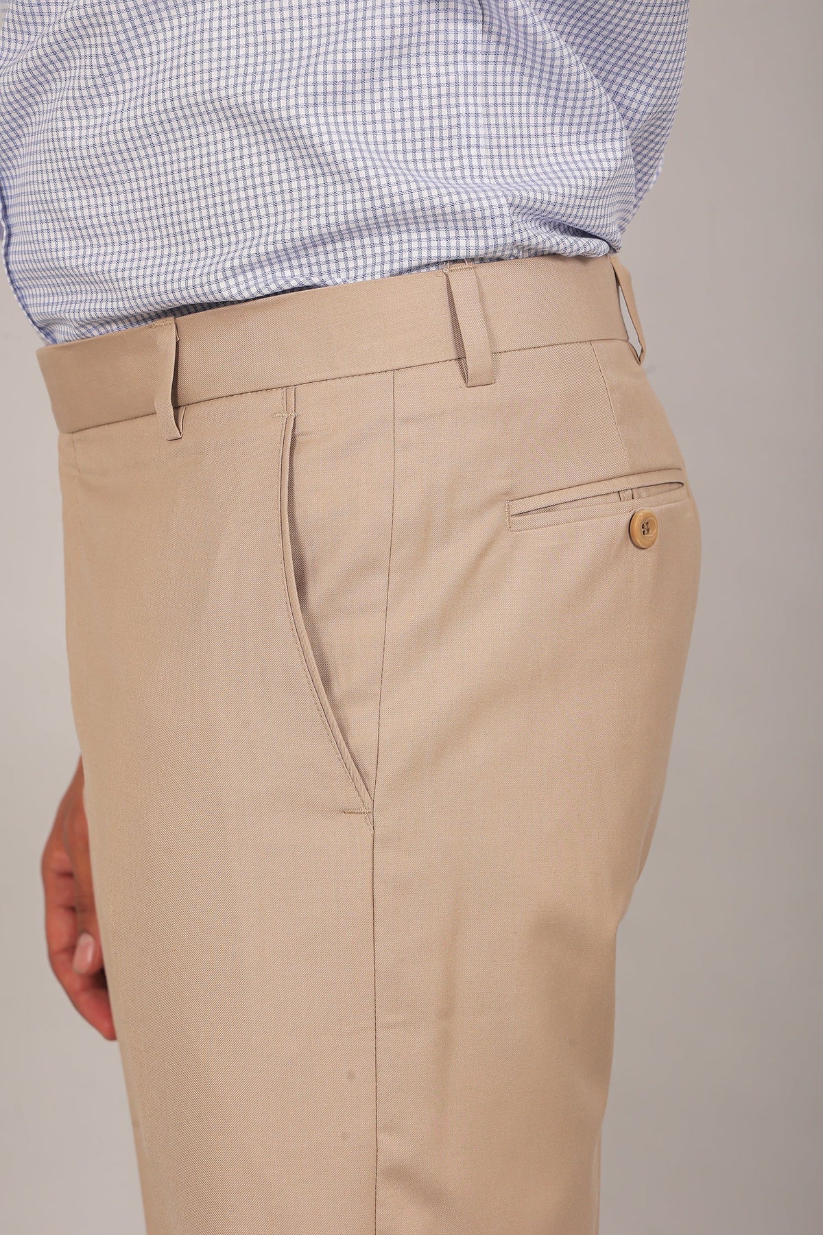 Veshbhoshaa Bluebird Men'S Khaki Color Texture Formal Trouser - PUSHMYCART