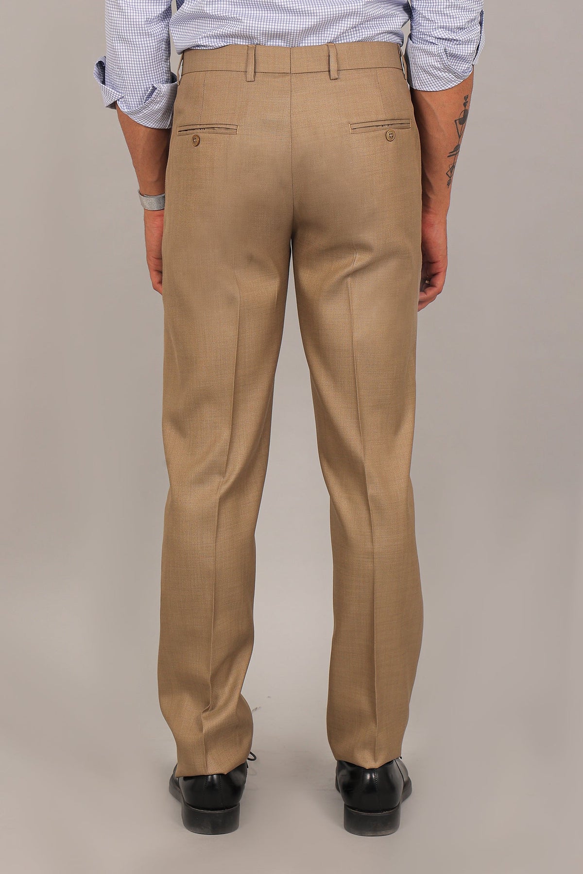 Veshbhoshaa Bluebird Men'S Tan Formal Trouser - PUSHMYCART