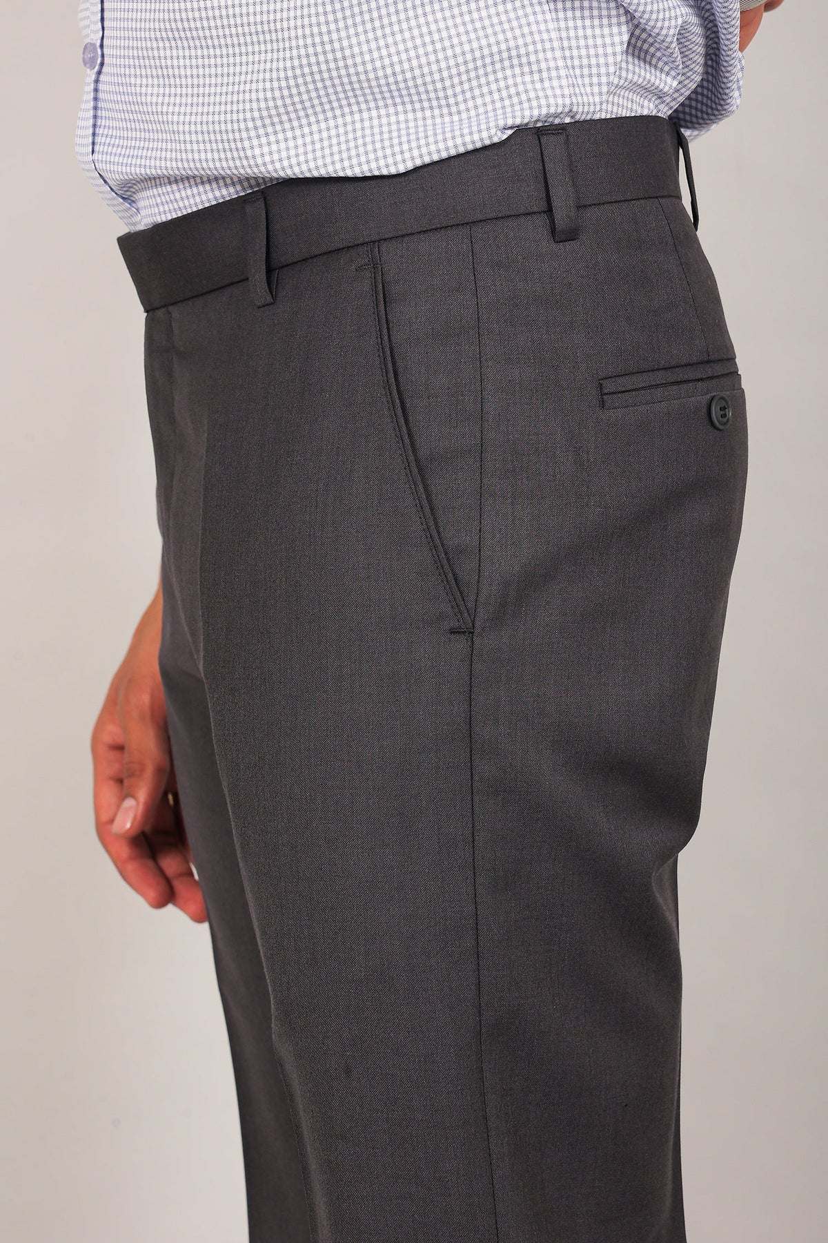 Veshbhoshaa Bluebird Men'S Ash Black Formal Trouser - PUSHMYCART