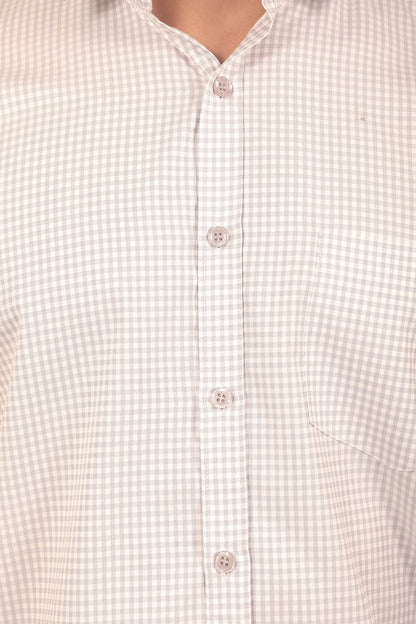 Veshbhoshaa Bluebird Men'S Light Slate Grey Check Shirt - PUSHMYCART