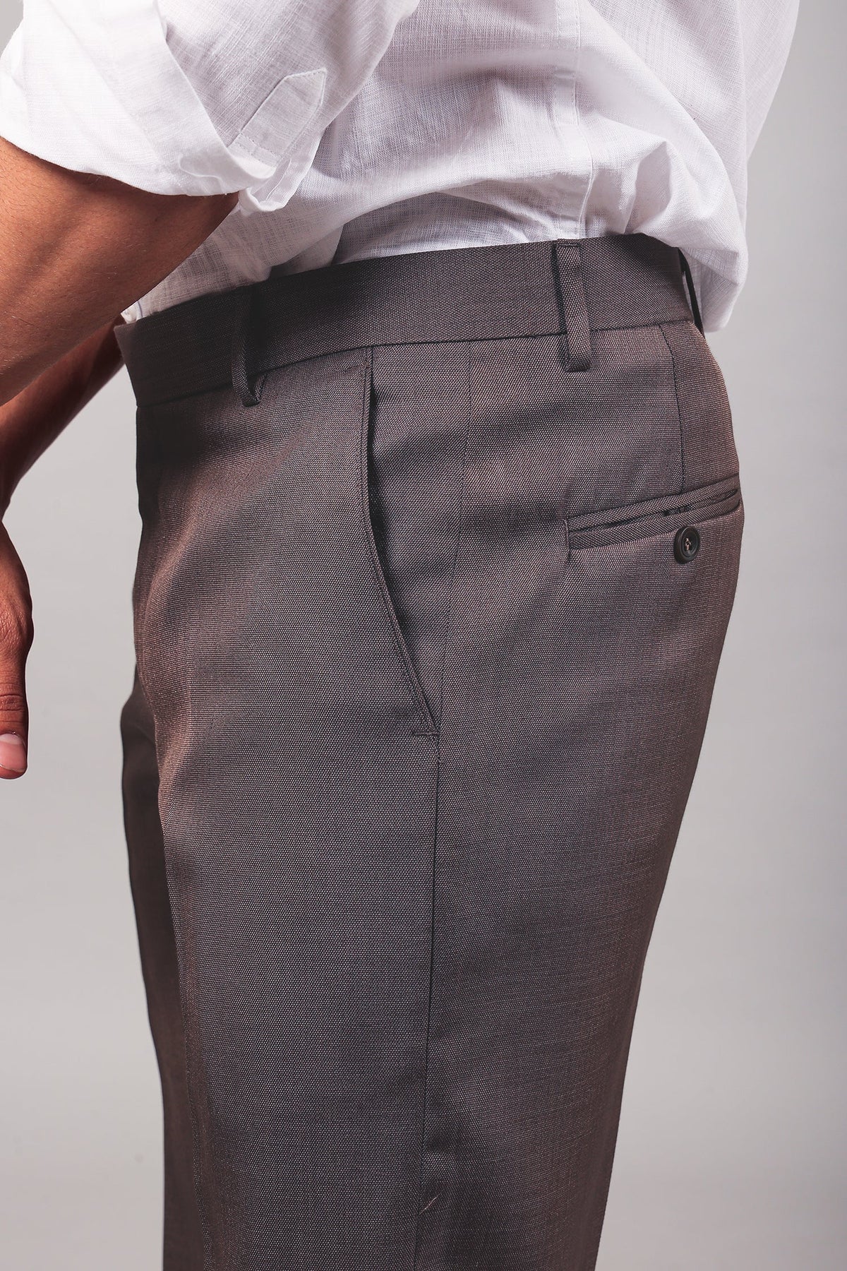 Veshbhoshaa Bluebird Men'S Brown Formal Trouser - PUSHMYCART