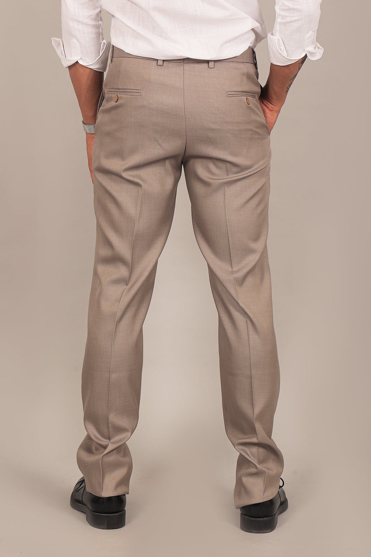 Veshbhoshaa Bluebird Men'S Grey Formal Trouser - PUSHMYCART