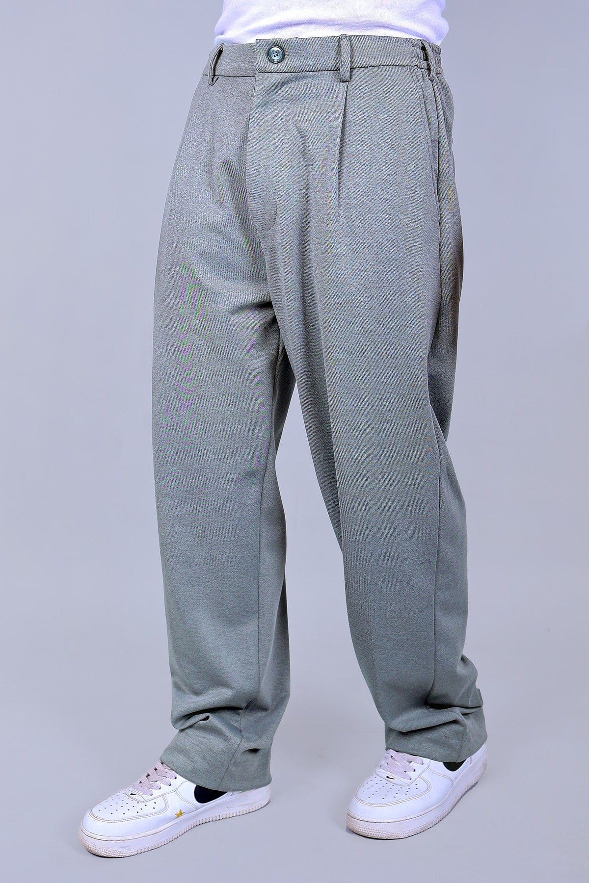 Veshbhoshaa Bluebird Korean Pleated Pant Grey Color - PUSHMYCART