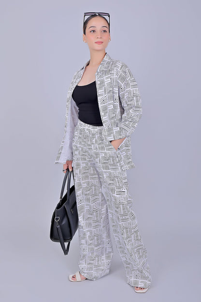 Veshbhoshaa Bluebird Women'S Printed Co-Ord Set Black And White - PUSHMYCART