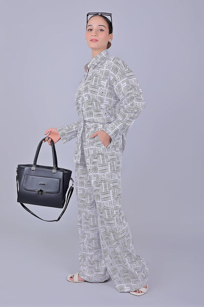 Veshbhoshaa Bluebird Women'S Printed Co-Ord Set Black And White - PUSHMYCART
