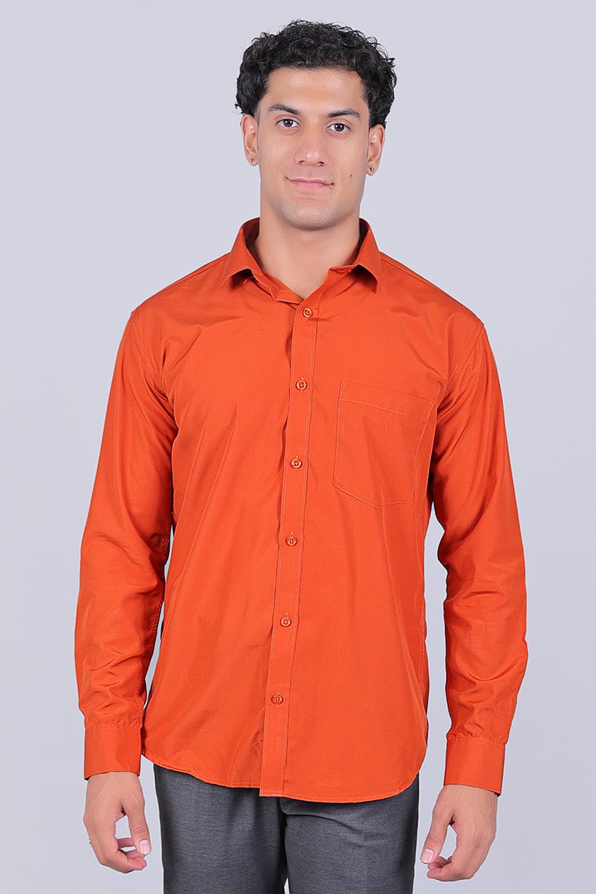 Bluebird Vibrant Orange Men's Office Shirt