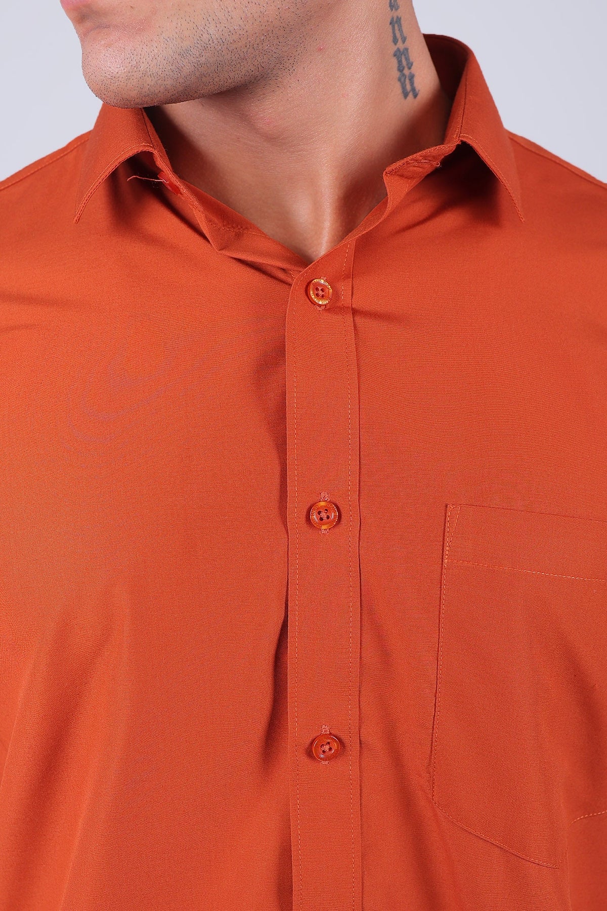 Veshbhoshaa Bluebird Vibrant Orange Men'S Office Shirt - PUSHMYCART