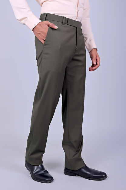 Veshbhoshaa Bluebird Men'S Grey Stretch Band Trousers - PUSHMYCART