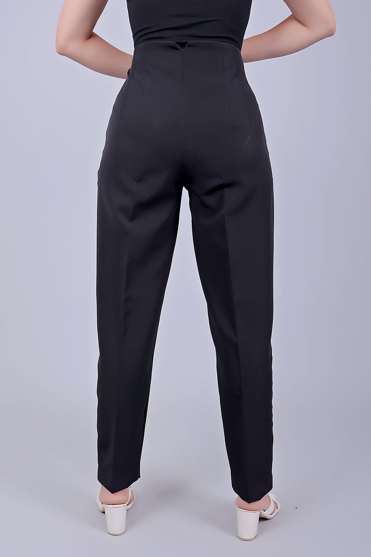 Veshbhoshaa Bluebird Women'S High-Waist Black Trouser - PUSHMYCART