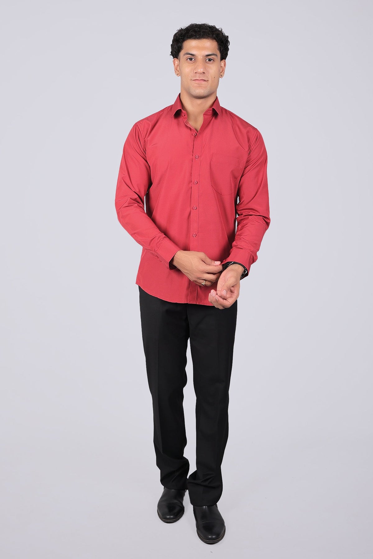 Veshbhoshaa Bluebird Persian Red Men'S Office Shirt - PUSHMYCART