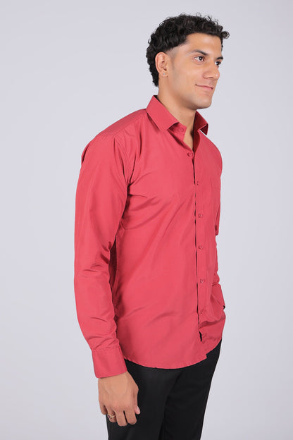 Veshbhoshaa Bluebird Persian Red Men'S Office Shirt - PUSHMYCART