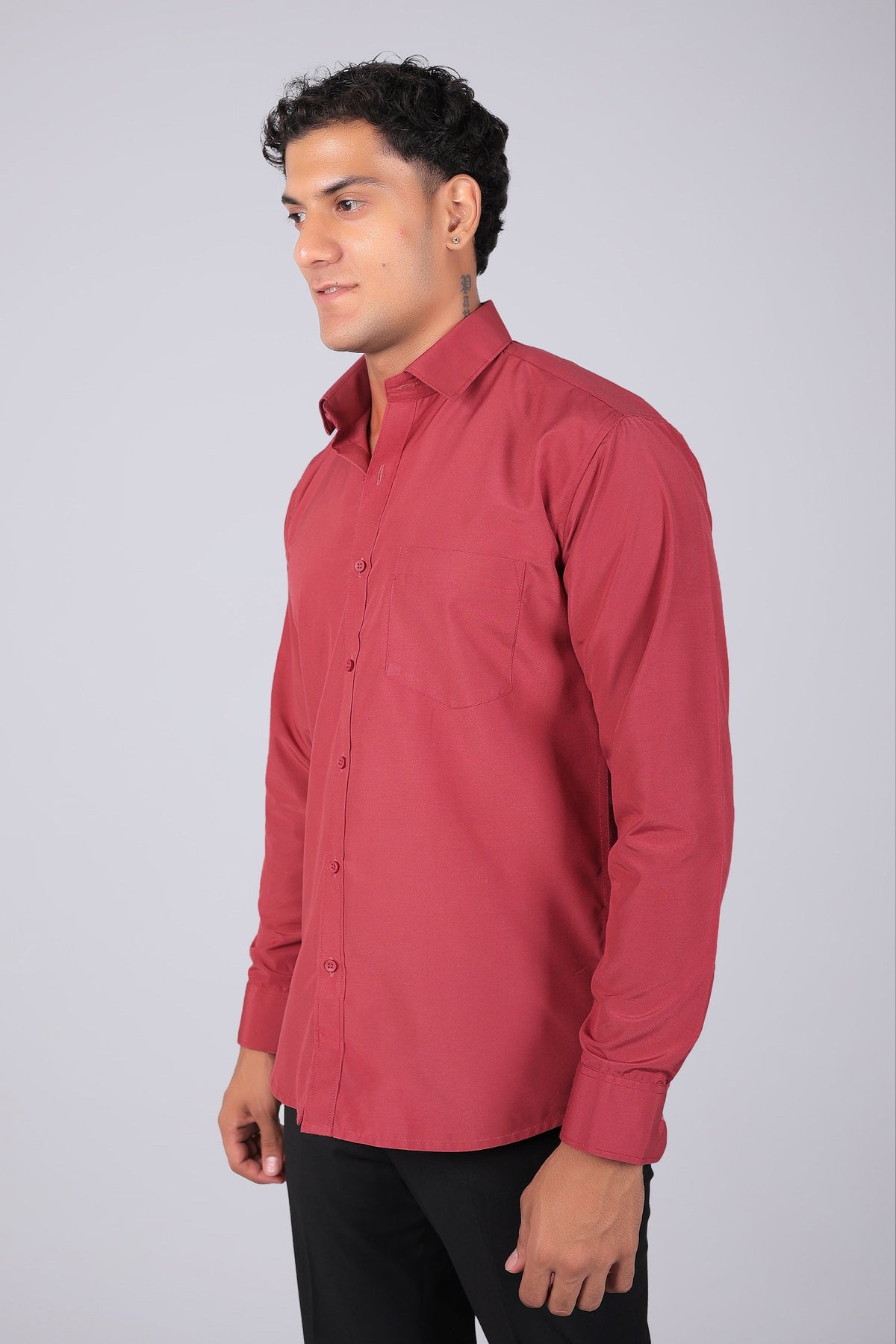Veshbhoshaa Bluebird Persian Red Men'S Office Shirt - PUSHMYCART
