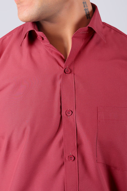 Veshbhoshaa Bluebird Persian Red Men'S Office Shirt - PUSHMYCART
