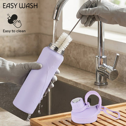 Borosil Active Vaccum Insulated Bottle Lavender