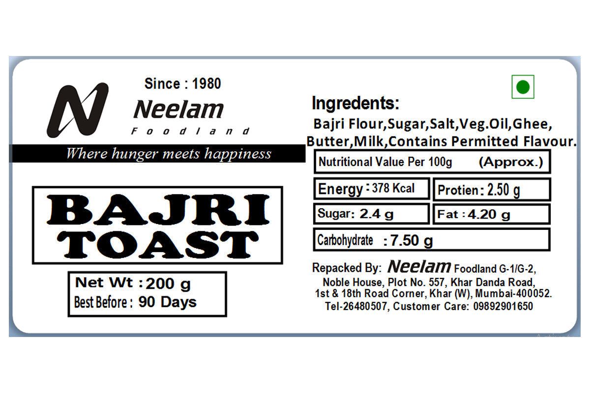 Neelam Foodland Bajra Toast 
