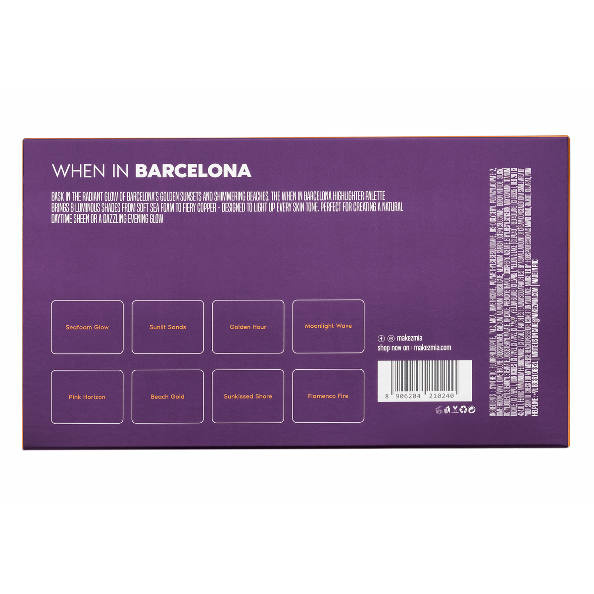 MAKEZMIA WHEN IN BARCELONA - 8 Color Highlighter Palette - view 4