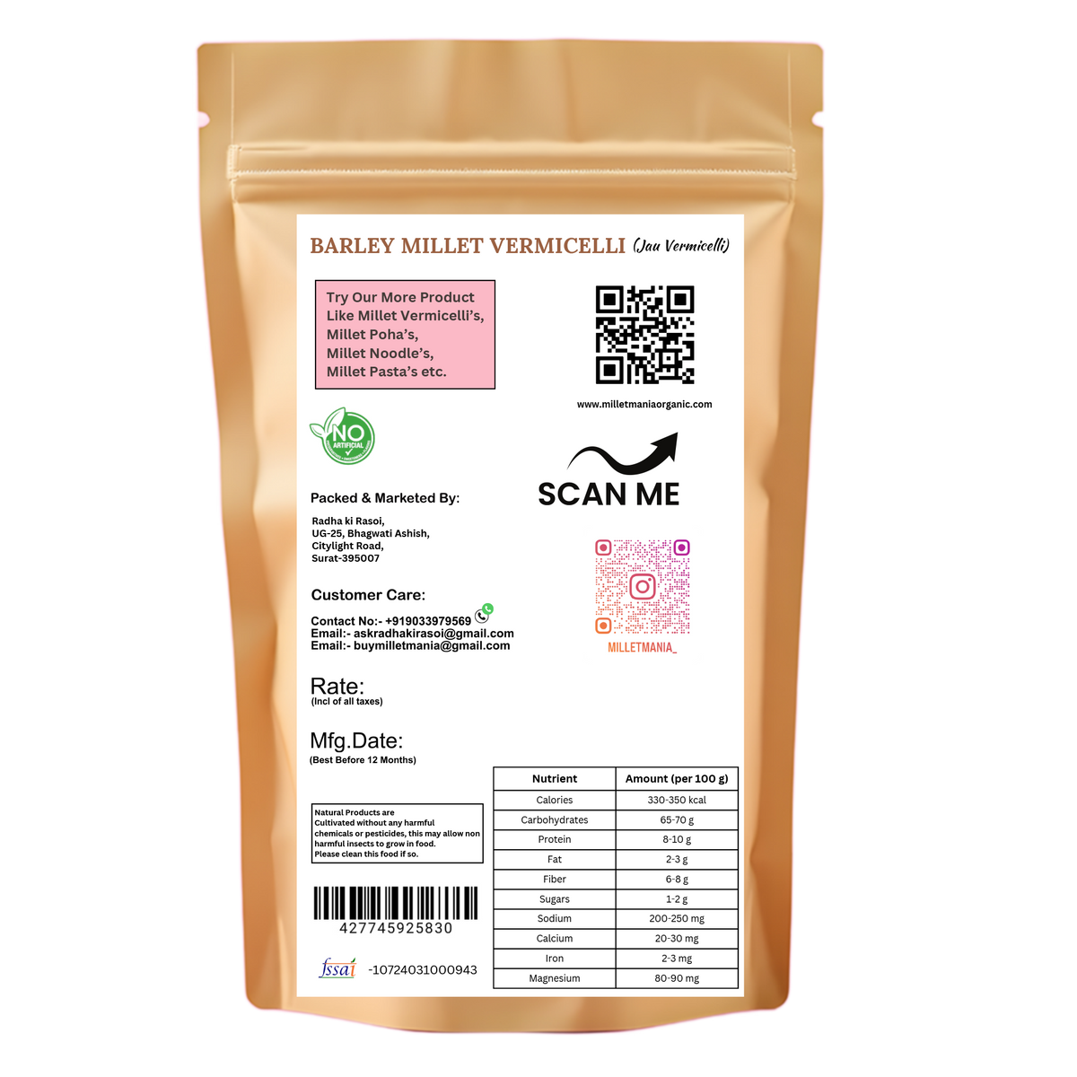 Millet Mania Barley Vermicelli