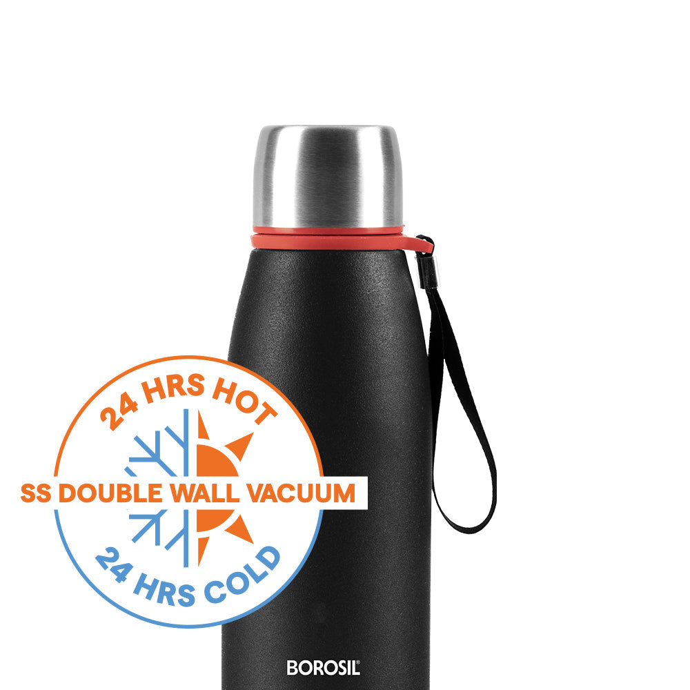 Borosil Altis Vacuum Insualted Bottle Black