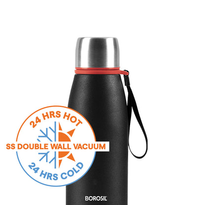 Borosil Altis Vacuum Insualted Bottle Black