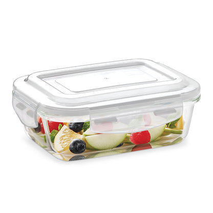 Borosil Larah Glass Klip n Store Rectangular Container 370 ml