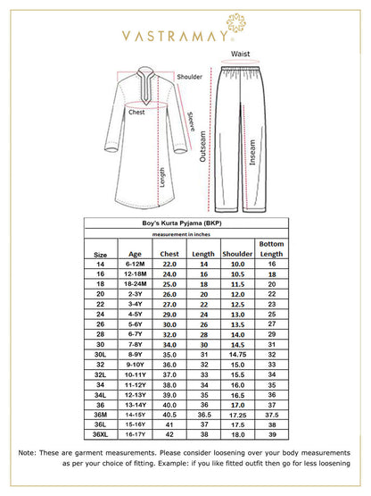 Vastramay Boys' Green Cotton Silk Blend Kurta and Pyjama Set - PUSHMYCART