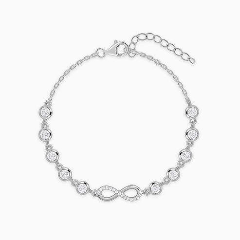 Giva Silver Infinity Linked Bracelet