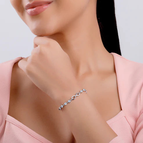 Giva Silver Infinity Linked Bracelet