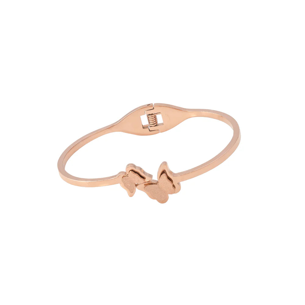 Palmonas Butterfly Charm Cuff Bracelet rose gold