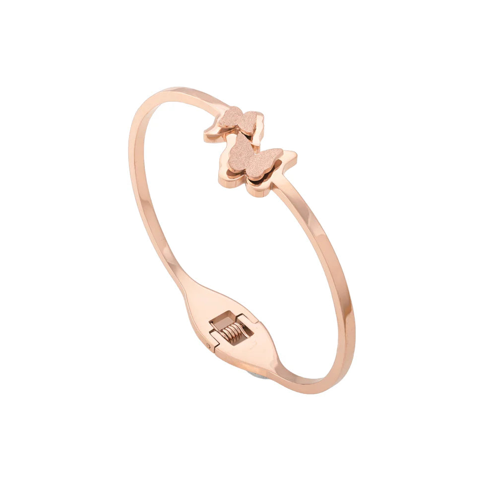 Palmonas Butterfly Charm Cuff Bracelet rose gold