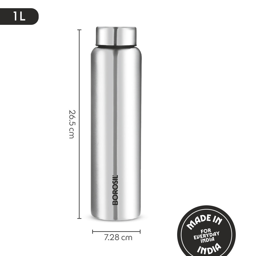 Borosil Aquaslim Single Wall Bottle 1 L