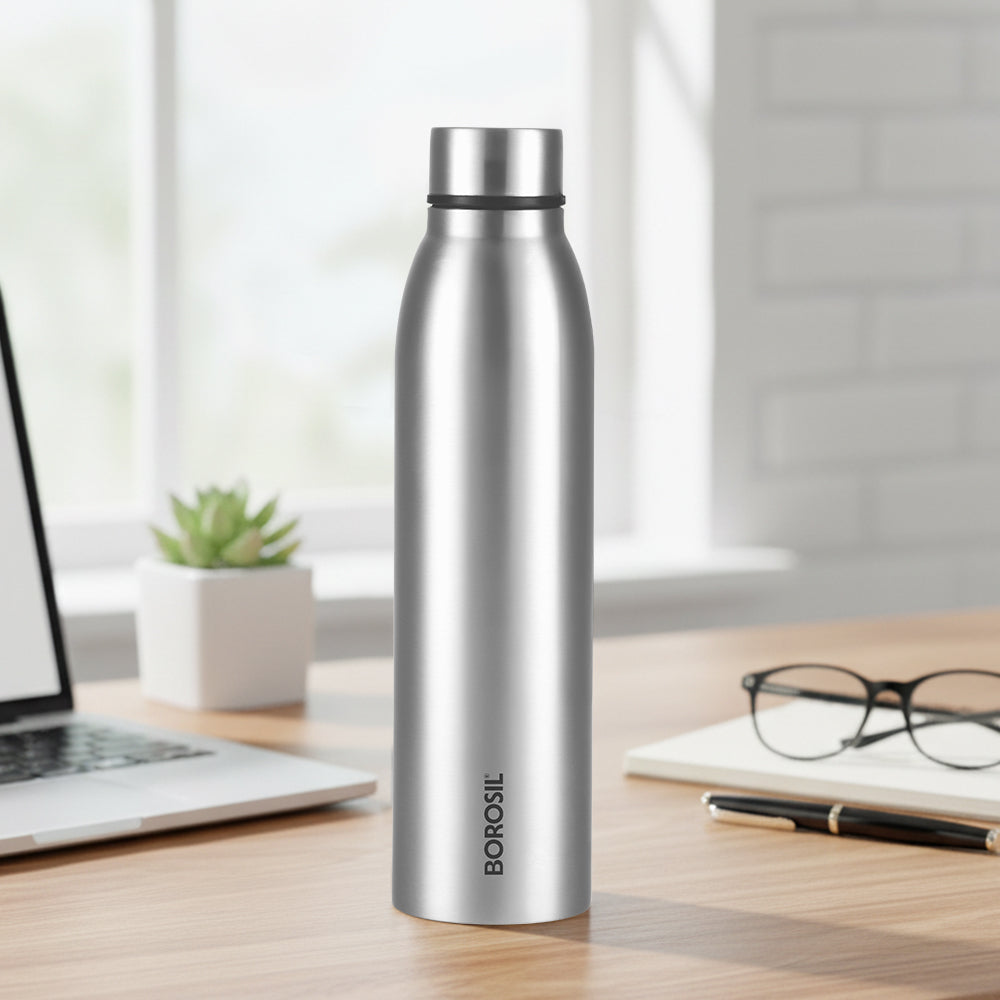 Borosil Glacier Stainless Steel Single Wall Bottle