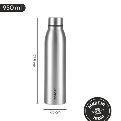 Borosil Glacier Stainless Steel Single Wall Bottle