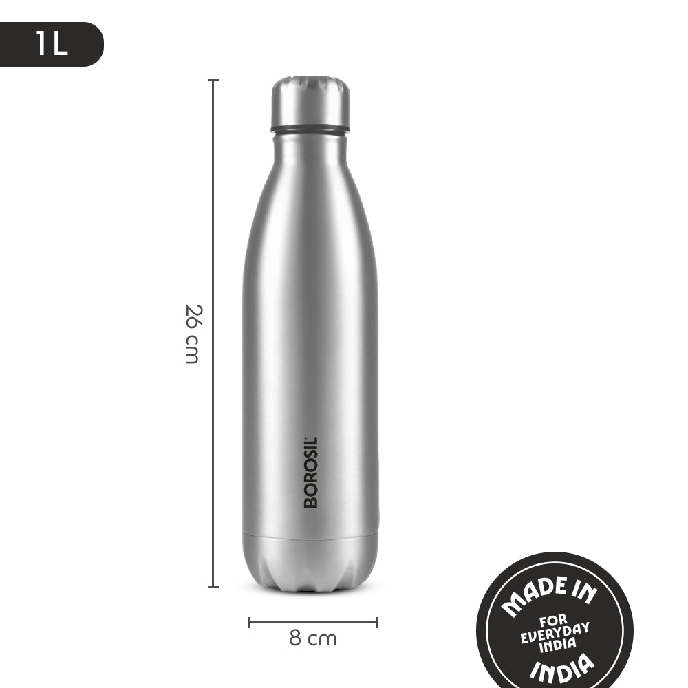 Borosil Bolt Single Wall Stainless Steel Bottle