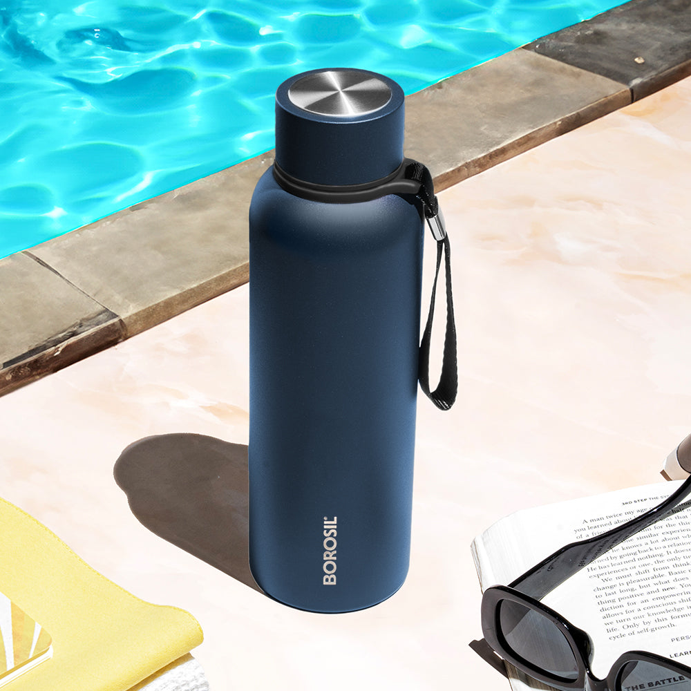 Borosil Personalised Trek Indigo Bottle