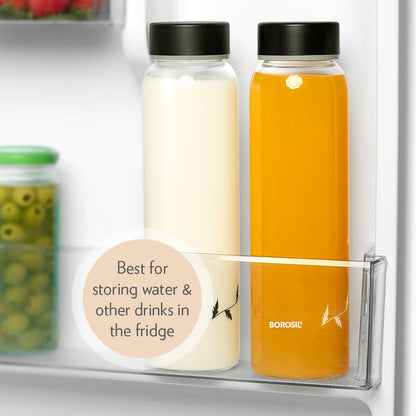 Borosil Crysto White Krip Glass Bottle