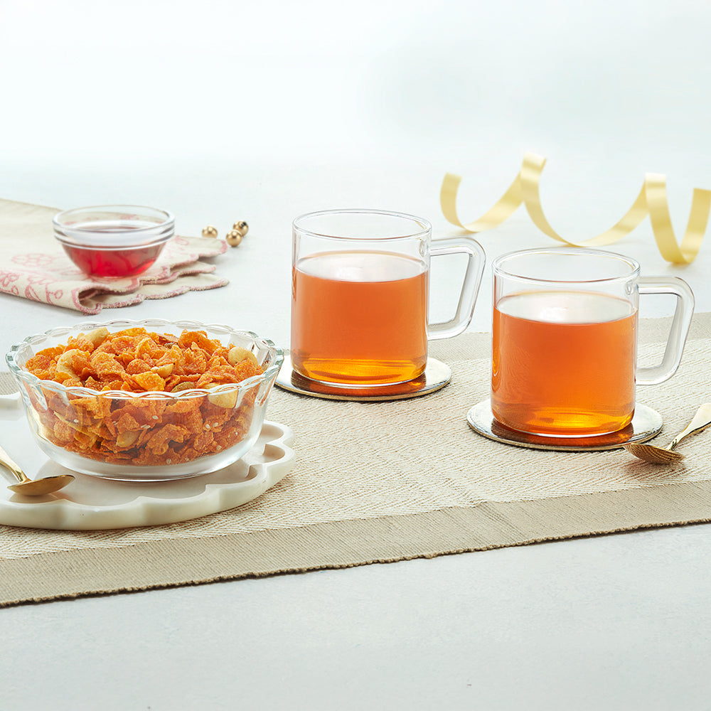 Borosil Lysaa Glass Snack Set 430 ml