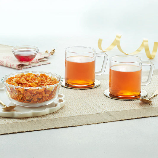 Borosil Lysaa Glass Snack Set 430 ml